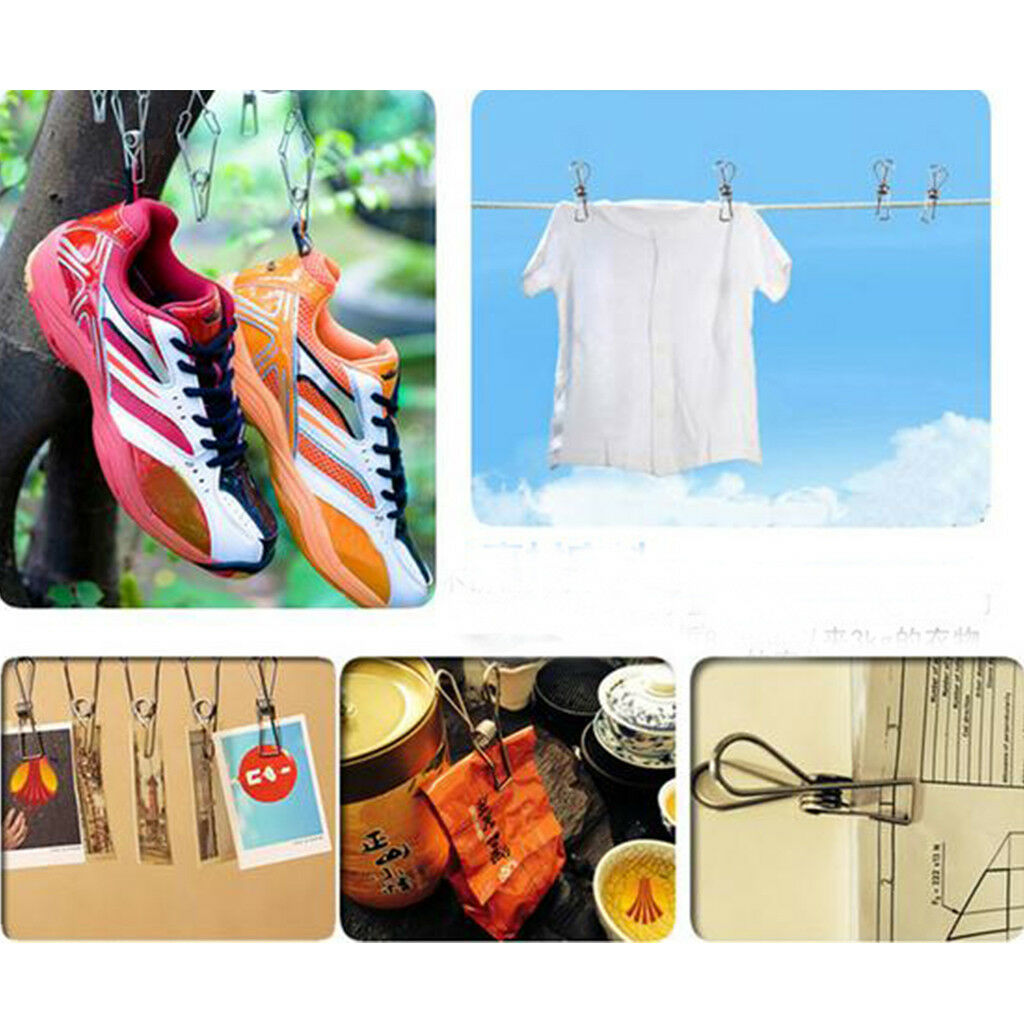 20pcs Stainless Steel Wire Pegs Utility Clips Photo Paper Organize Clips