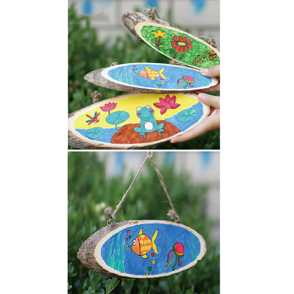 2pcs Large Rustic Natural Wood Pine Tree Slices Oval Wedding Christmas DIY