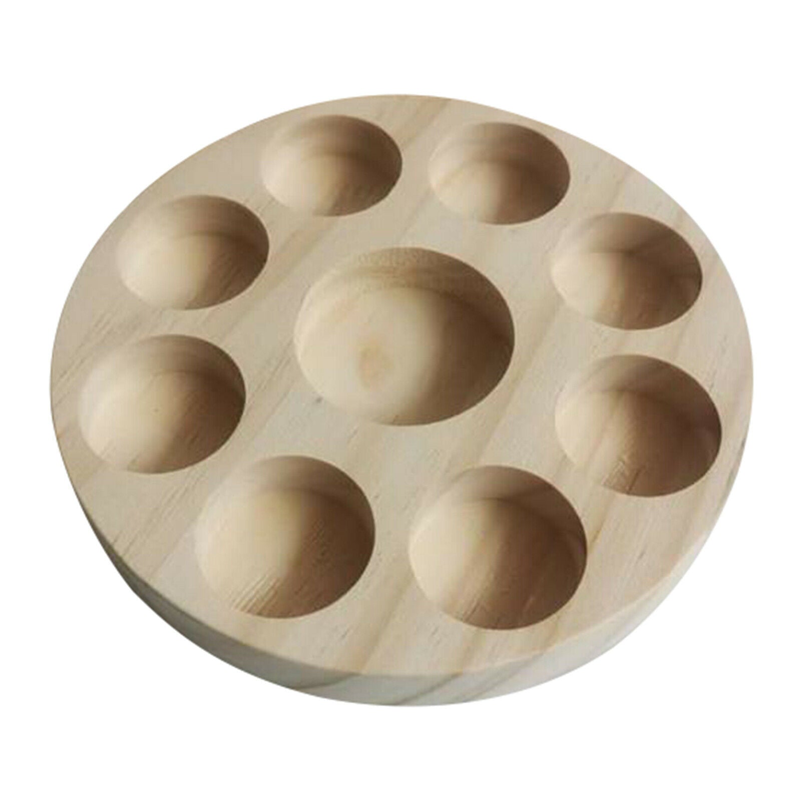 2Pcs Round Wooden Essential Oil Display Stand Rack Organizer Perfume Holders