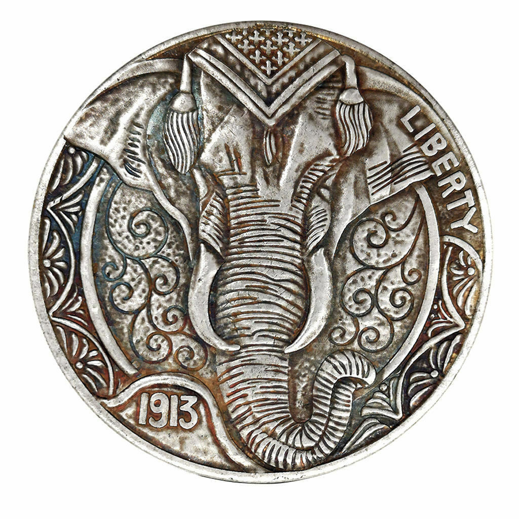 Collectiable 1913 Elephant Nose Coins Commemorative Coins Hand Carved Crafts