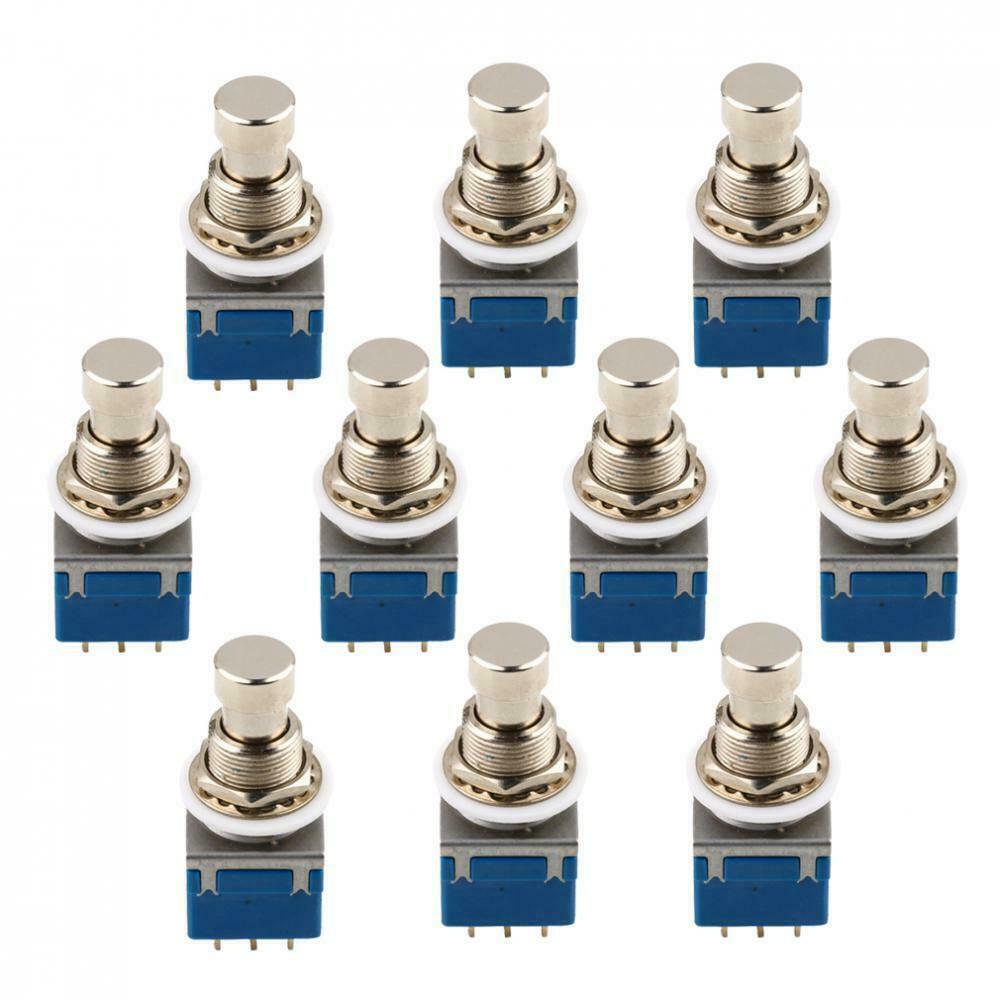 10pcs 9-pin Electric Bass Guitar Effects Stomp Switch Footswitch Blue