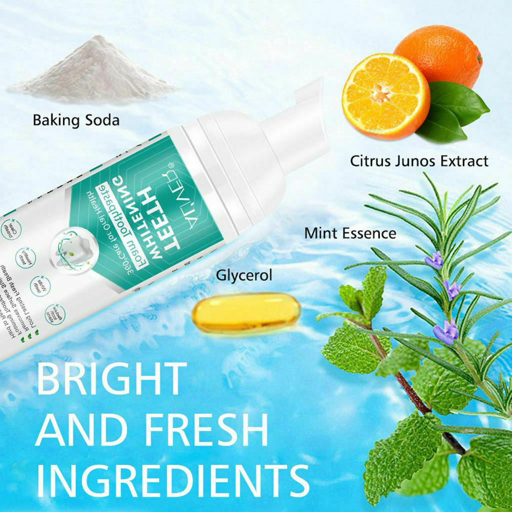 for Aliver  Baking Soda Mousse Foam Toothpaste Cleaning Gums