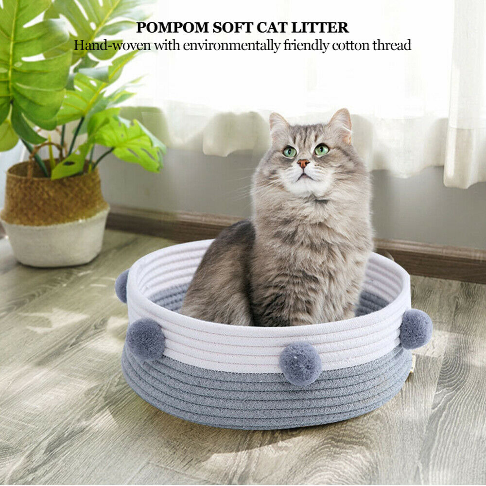 Pet Bed Pet Basket Bed Cotton Rope Bite Resistant For Four Seasons Universal