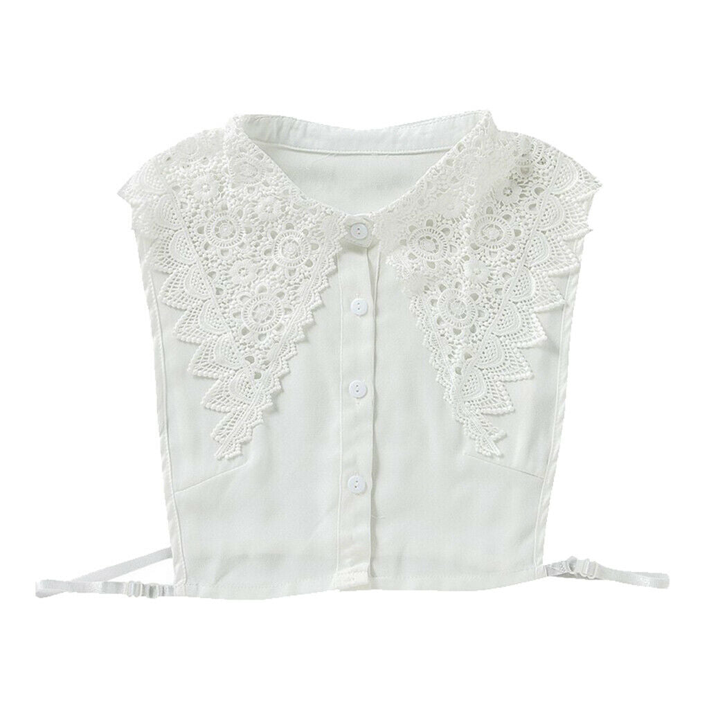 Elegant Faux Collar Hollow Flower False Lapel Shirt Dickey Collar Removable