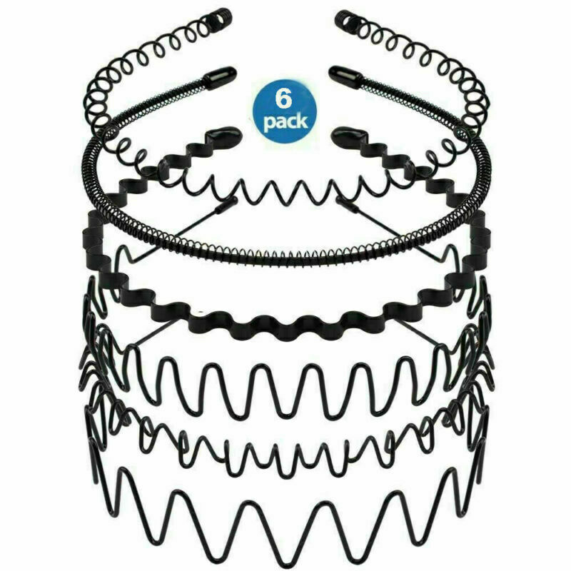 6PCS BEST Metal Sports Hairband Headband Wave Hair Accessories For Men Women