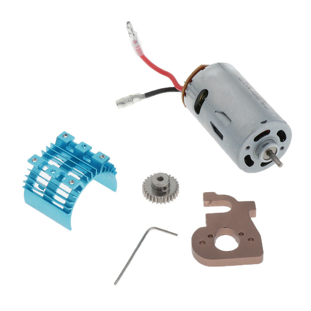 1/14 RC Car Motor + 27T Motor Gear + Heatsink Upgrade Part for WLtoys 144001