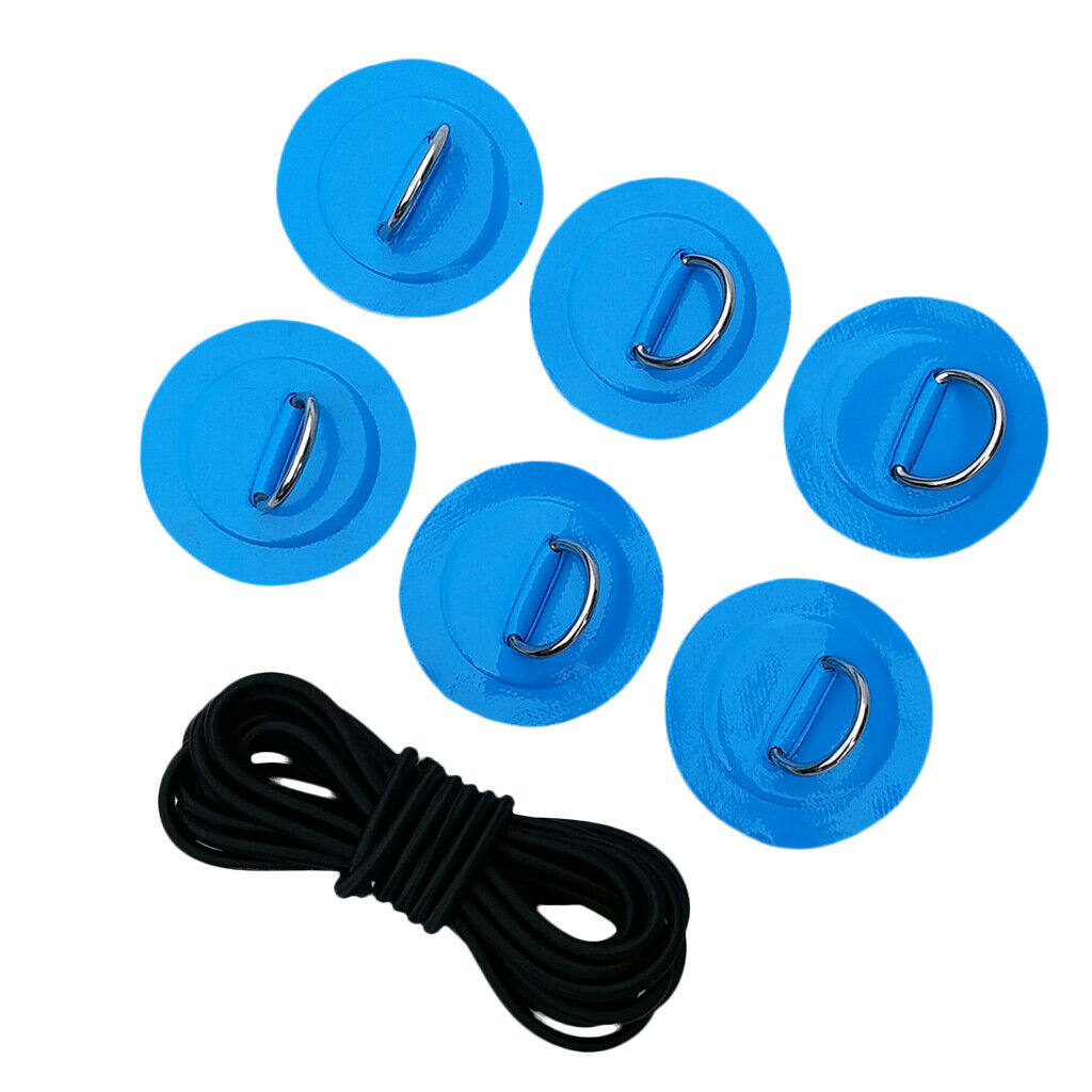 Premium Stand Up Paddleboard   Bungee Deck Rigging Kit D-ring Patch Blue
