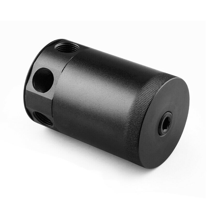 Aluminum Compact Baffled 3-Port Oil Catch Can Tank Reservoir Air-Oil Separator