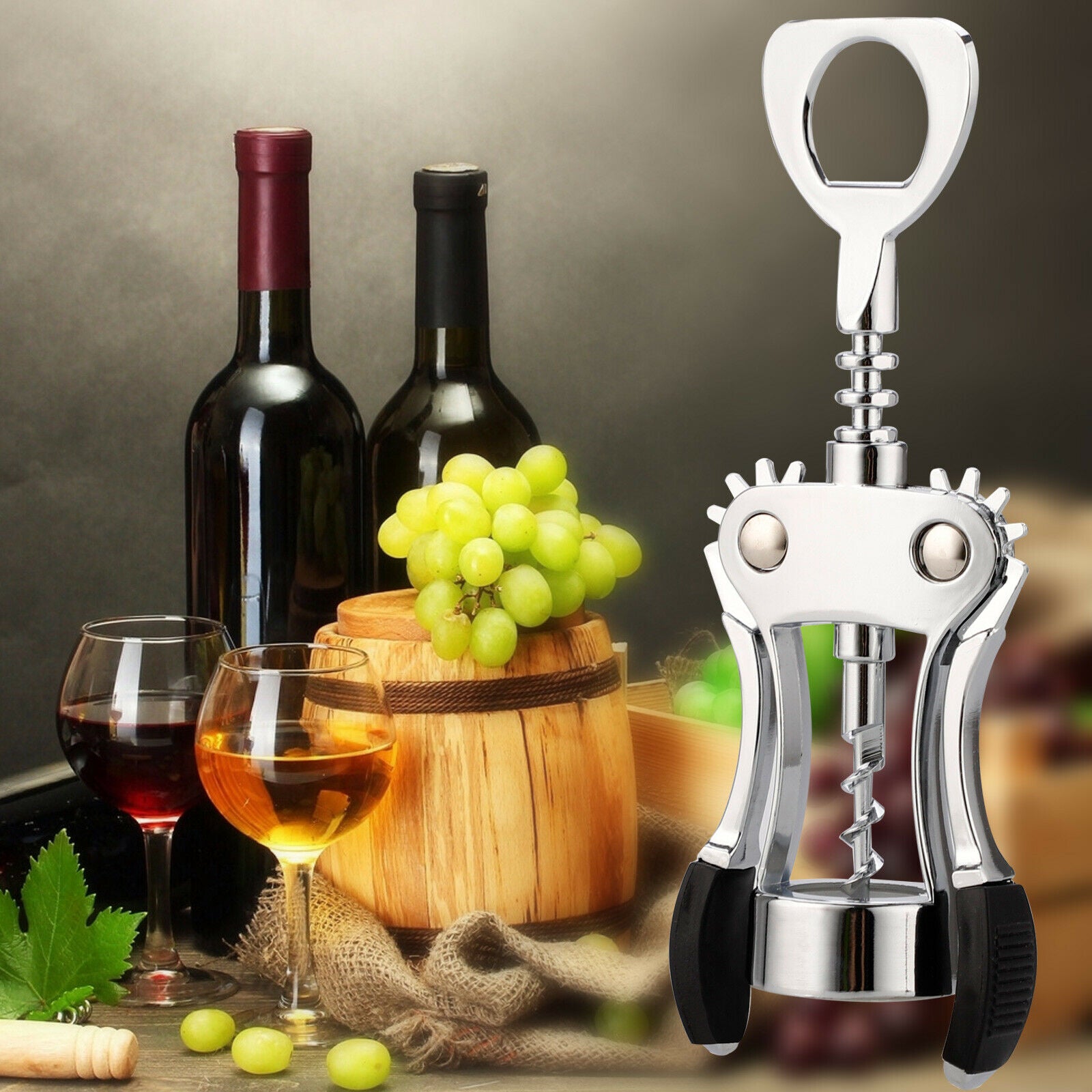 Kitchen Set Bottle Beverage Lever Corkscrew and Stainless Steel Can Tin Opener