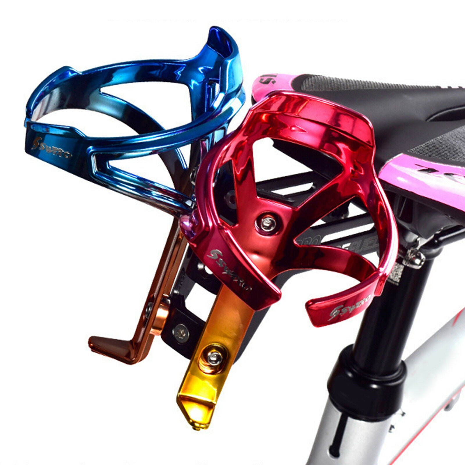 Bike Saddle Bottle Cages Holder Seatpost Extender Kettle Fixed Rack Brackets
