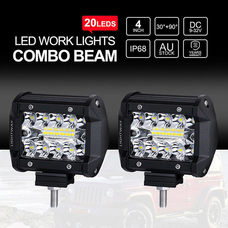 4" Inch 60W 20LED Work Light Flood Spot Combo Offroad Driving Fog Lamp Boat S XC