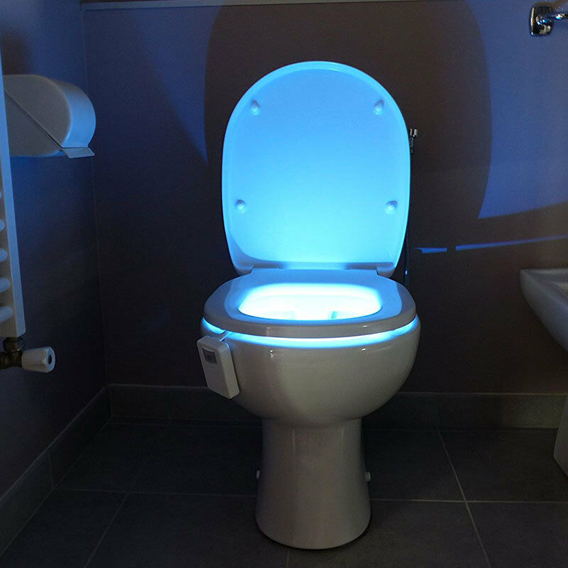 Night Light LED for Toilet Wc With Detector Movement 8 Colours Lighting New