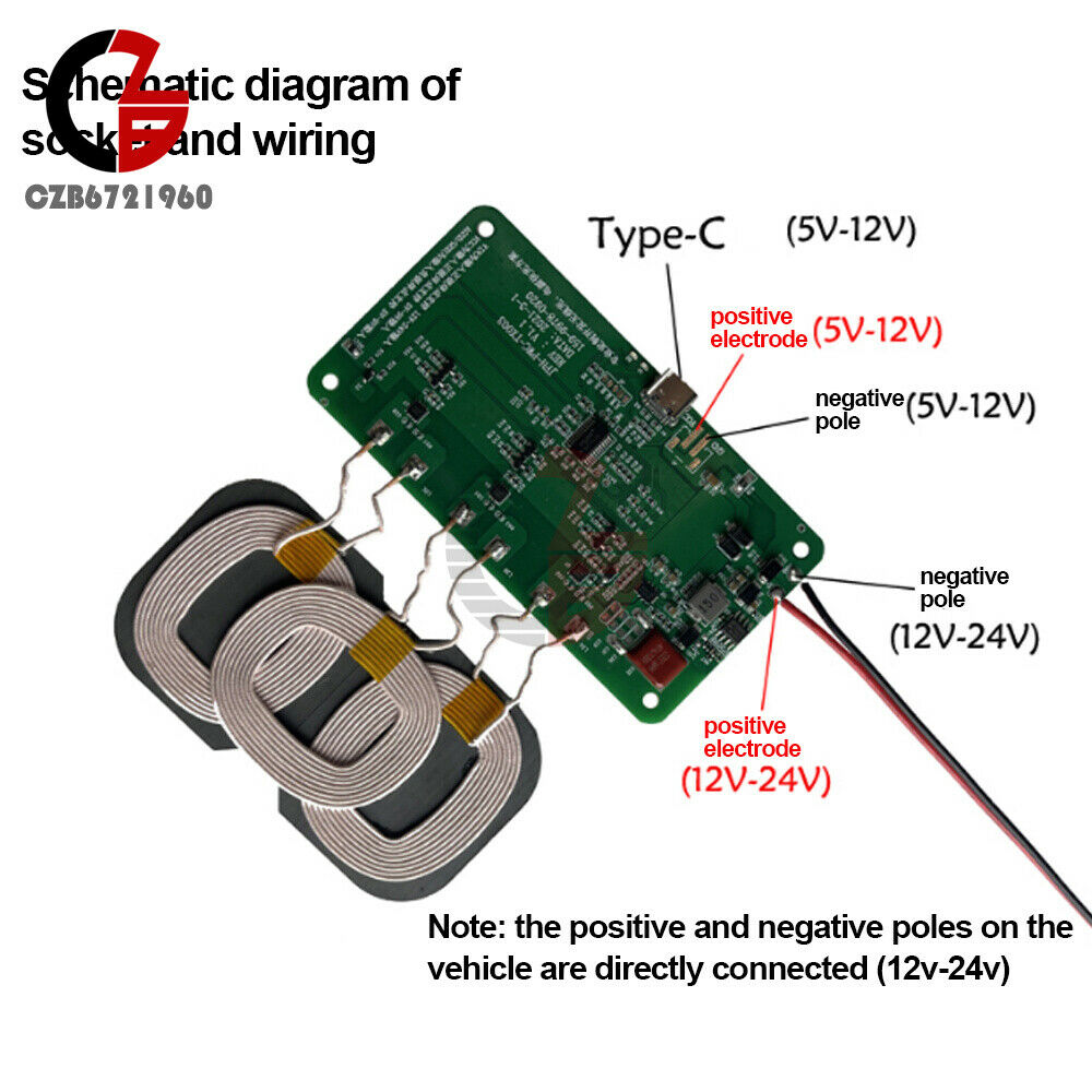 12V 5V 2A Qi Wireless Quick Charger 5/10/15/18/20W Charging Transmitter Module