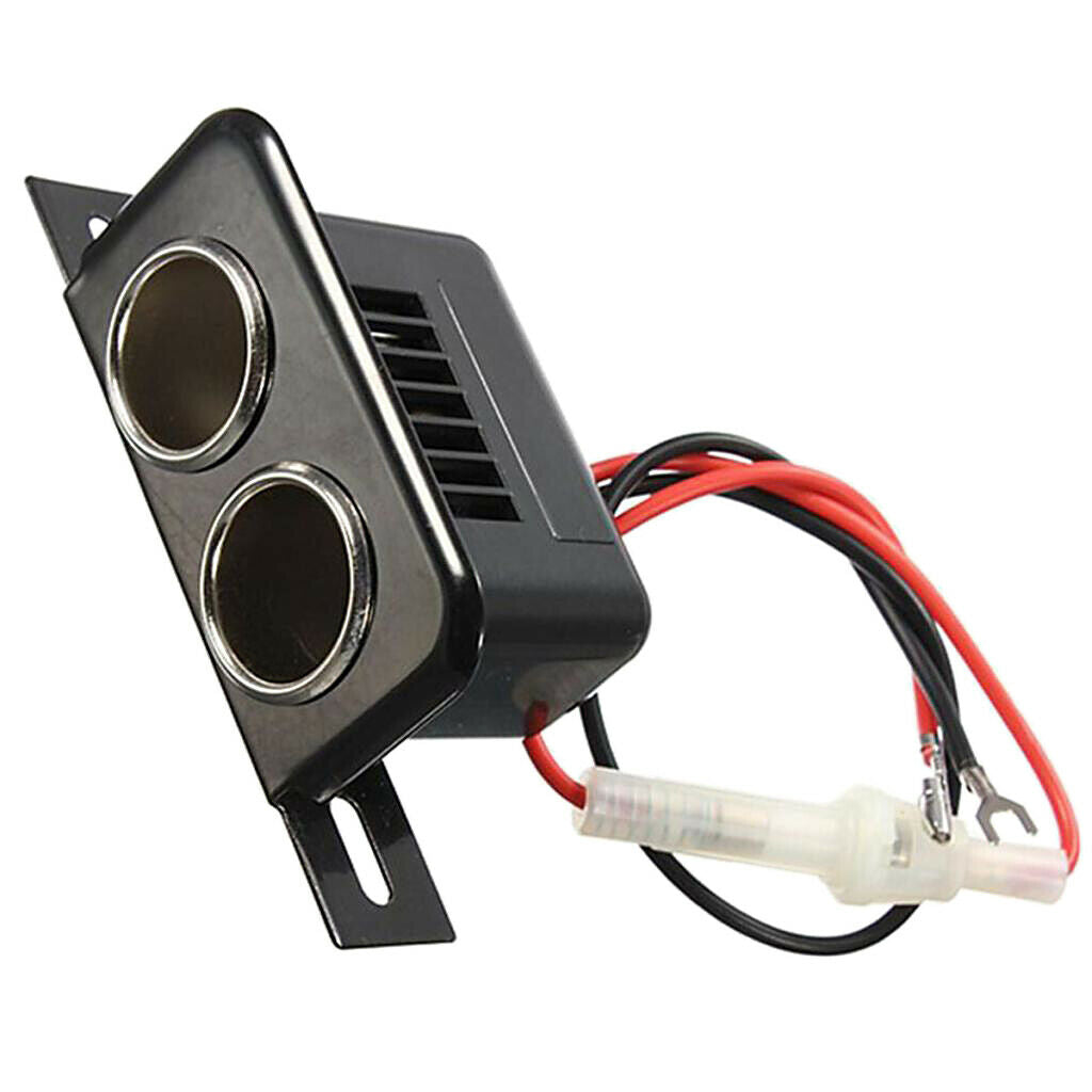 12VDC Car Motorbike Tractor Boat Cigarette Lighter Double Socket Plug 10A
