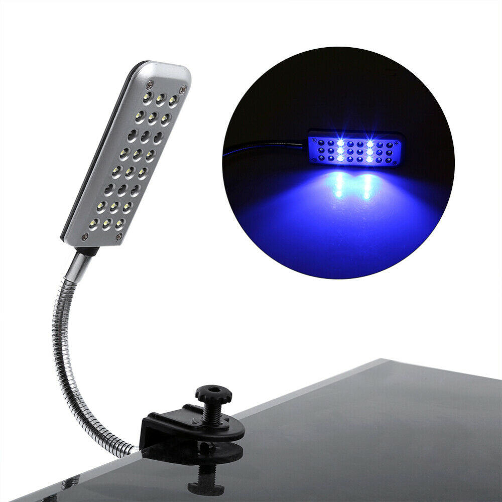 24 LEDs Aquarium Clip on Lamp Aquatic Grow Fish Tank Light EU Plug Flexible