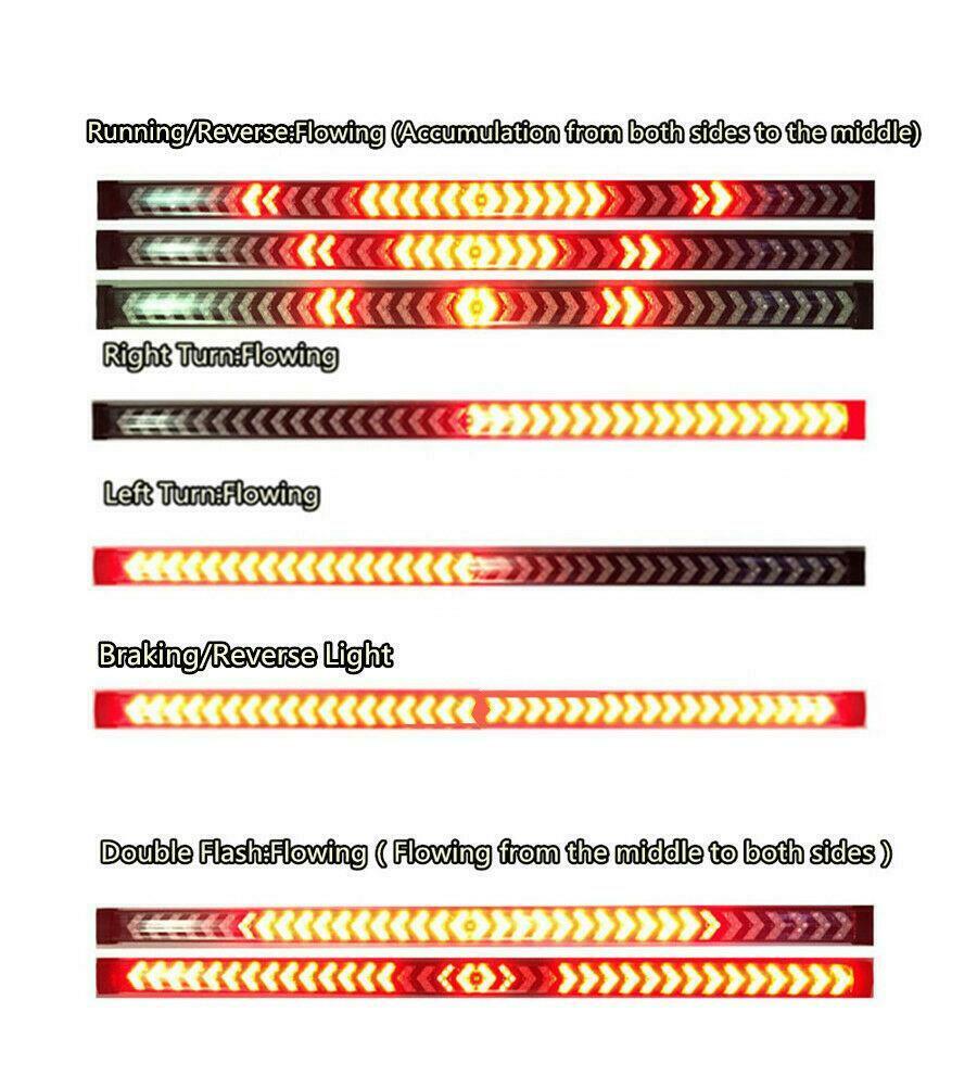 150CM 450LED Truck Tail Light Strip Pickup Flowing Double Flash Brake Signal