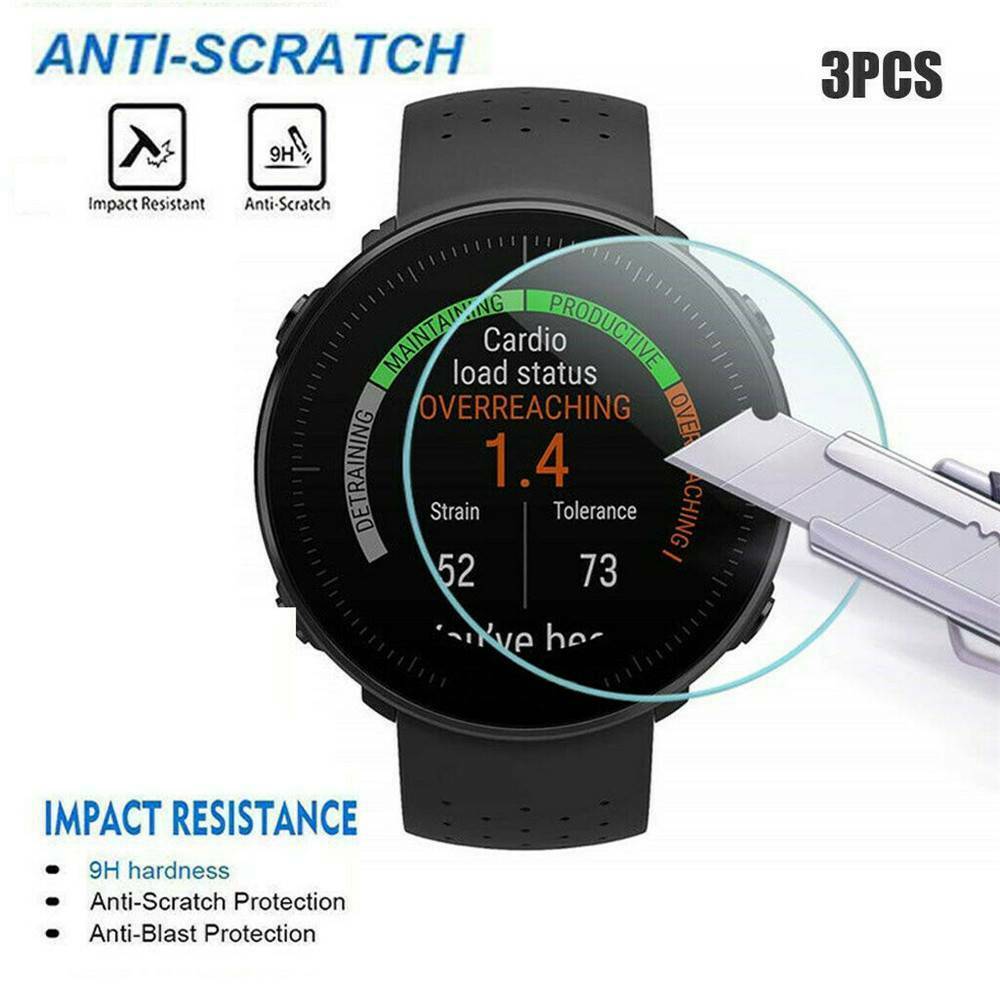 3PCS for Polar Vantage V/M Watch Clear Tempered Glass Screen Protector Film--