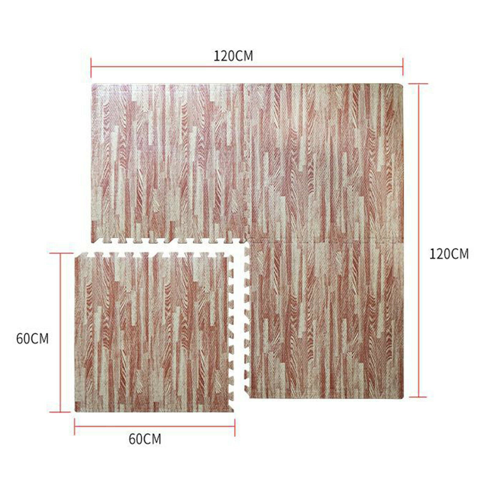 Printed Wood Grain Mats Home Playroom Foam Puzzle Mats DIY Floor Carpets