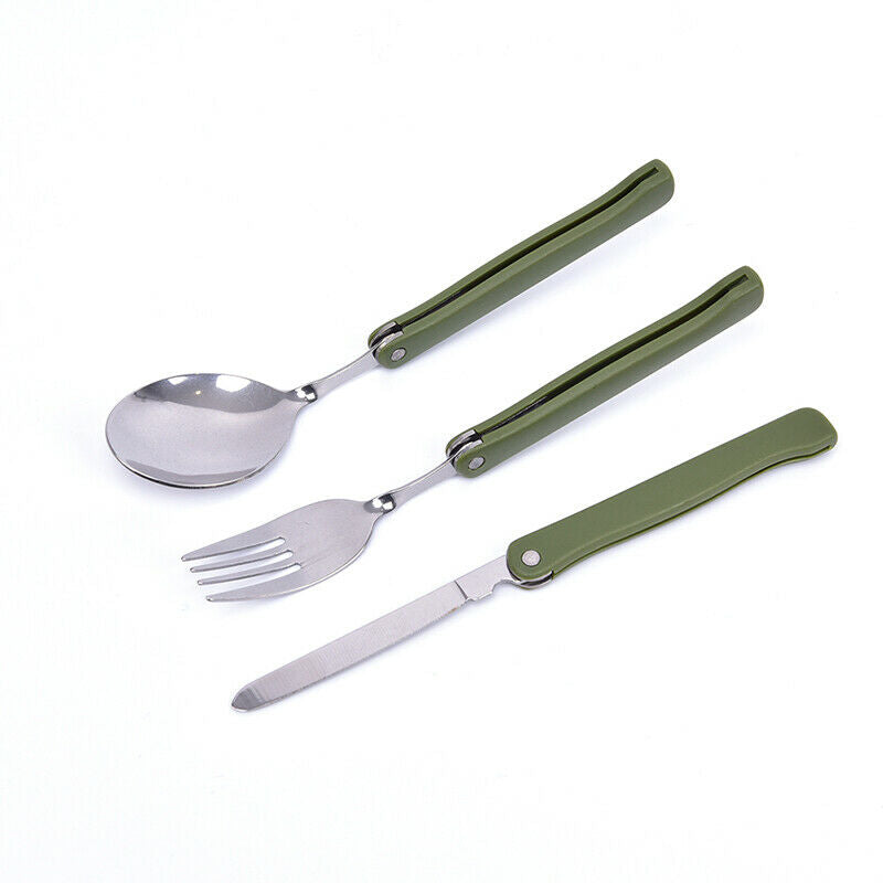 Portable Mini Tableware Set outdoor Tool Folding Cutlery Set Spoon Fork Knif XC