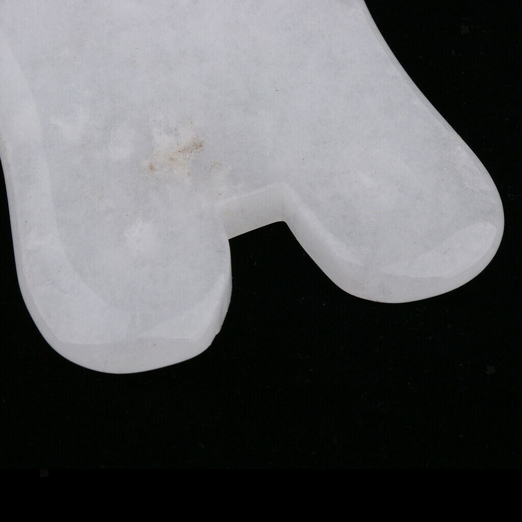 White Natural Jade Guasha Board Chinese Traditional Scraping Massage Tool #3
