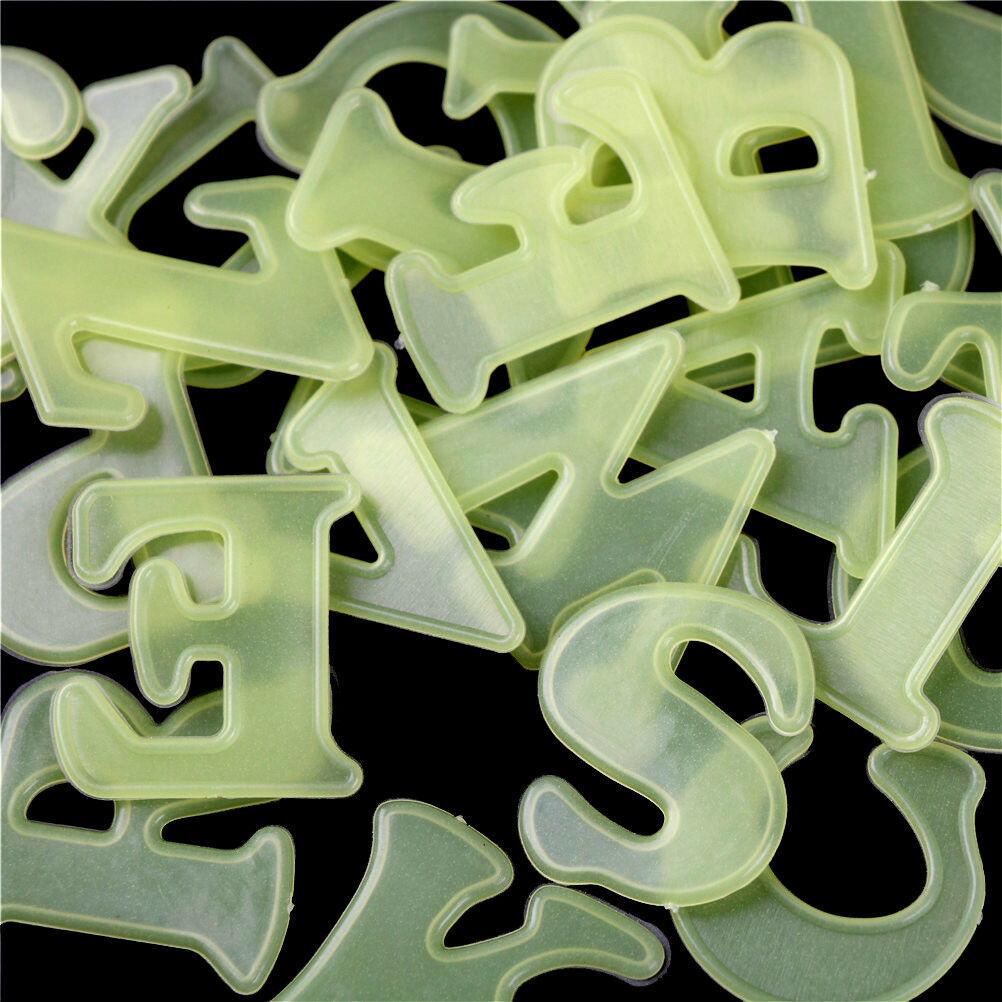 26pcs Glow In The Dark English Letter Luminous Stickers Kids Bedroom Deca.l8