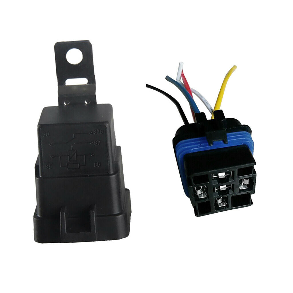 DC12V-24V 40Amp Automotive Car 5 Pin Relay with 5 Wires Harness Socket Kit