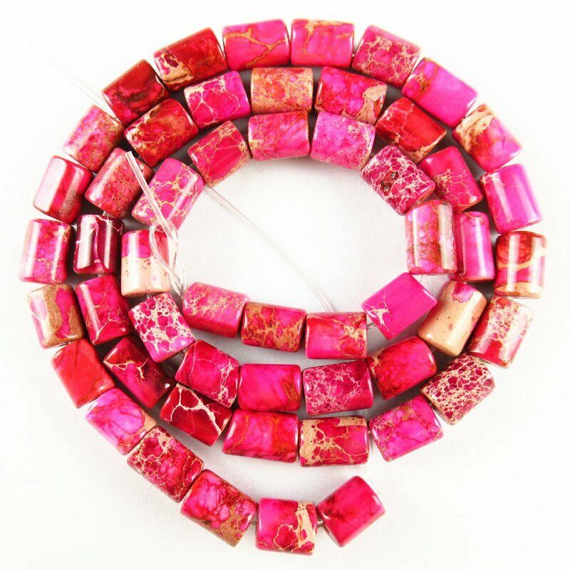 16x6mm Orange Man-made Sea Sediment Jasper Column Loose Bead 15.5 " A-598DHS