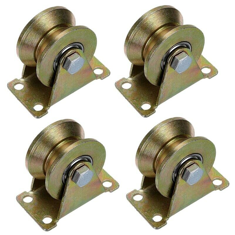 4 Pcs 2 Inch V-Groove Track Wheel Sliding Door Roller for Track Sliding Doors G6