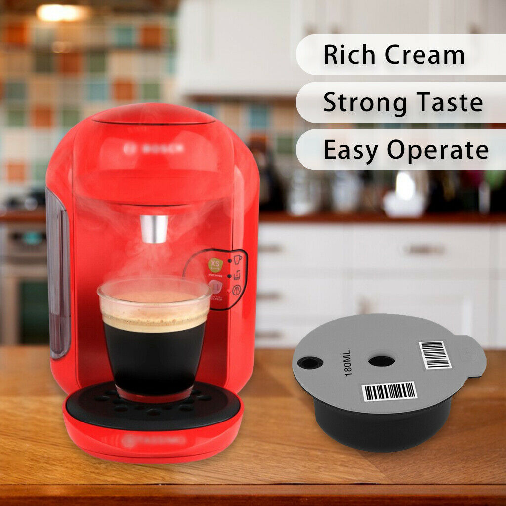 4x Refillable Reusable PP Coffee Capsule Pod Filter Cup for Bosch Tassimo