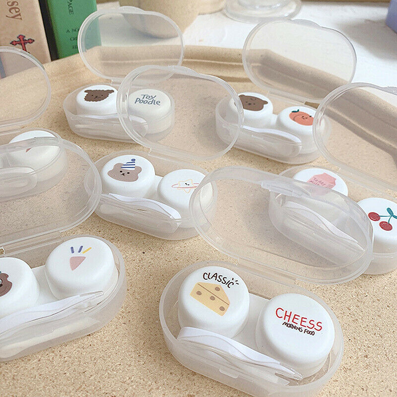 Cartoon Cute Cat Contact Lenses Tweezers Suction Stick Set Eyes Care Travel BDA