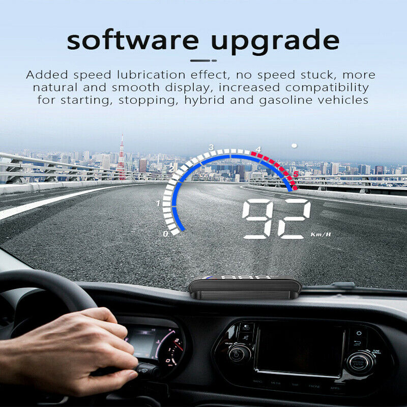 Car Head-up Display Hidden OBD HUD LED Speed Alarm Voltage RPM KM/Mph Water Temp