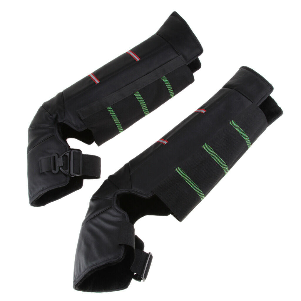 Motorcycle Motorbike Riding Long PU Knee Leg Sleeve Plush Kneepad Adjustable
