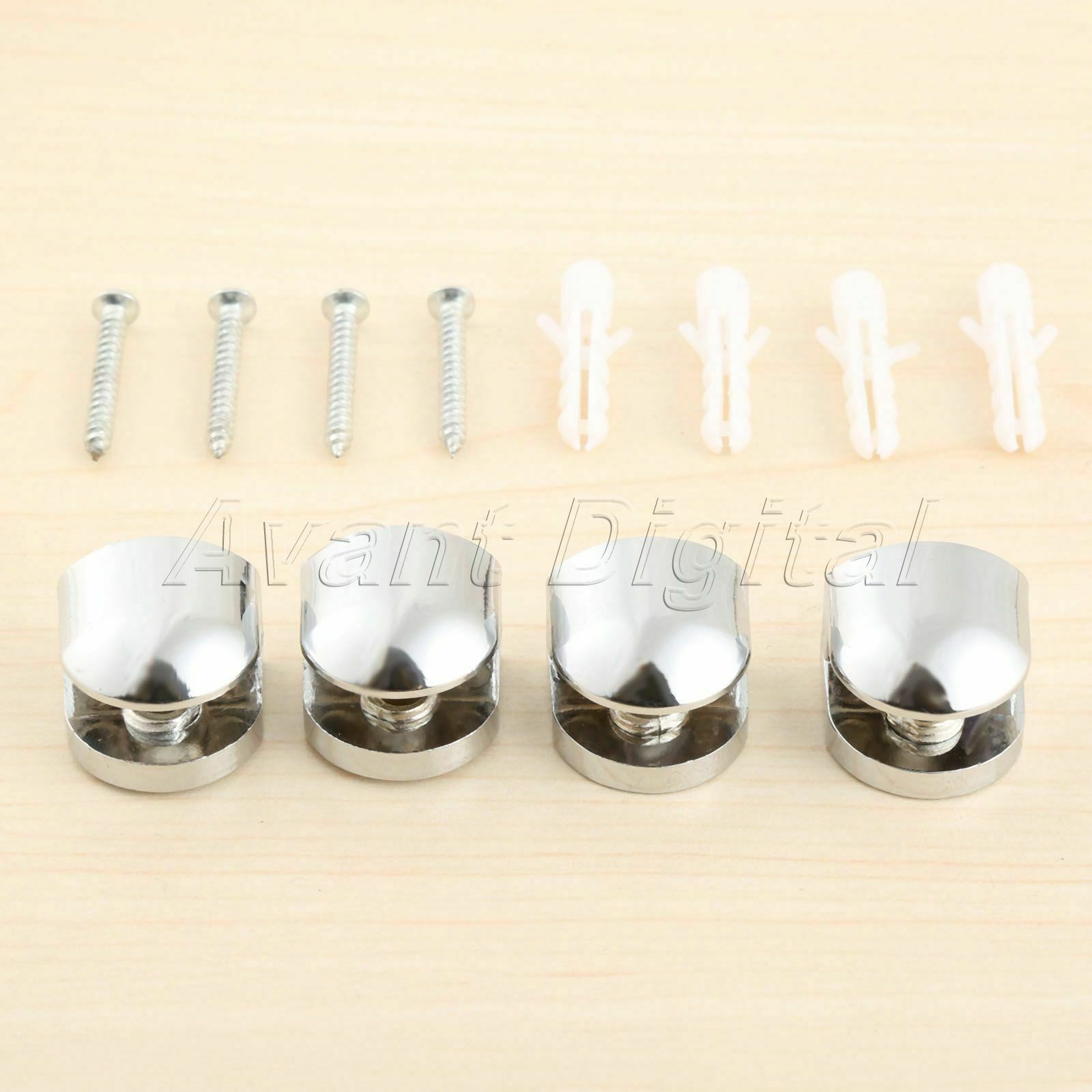 4pc Kitchen Zinc Alloy Glass Shelf Holder Clamp Brackets For 5mm-6mm Thick Glass