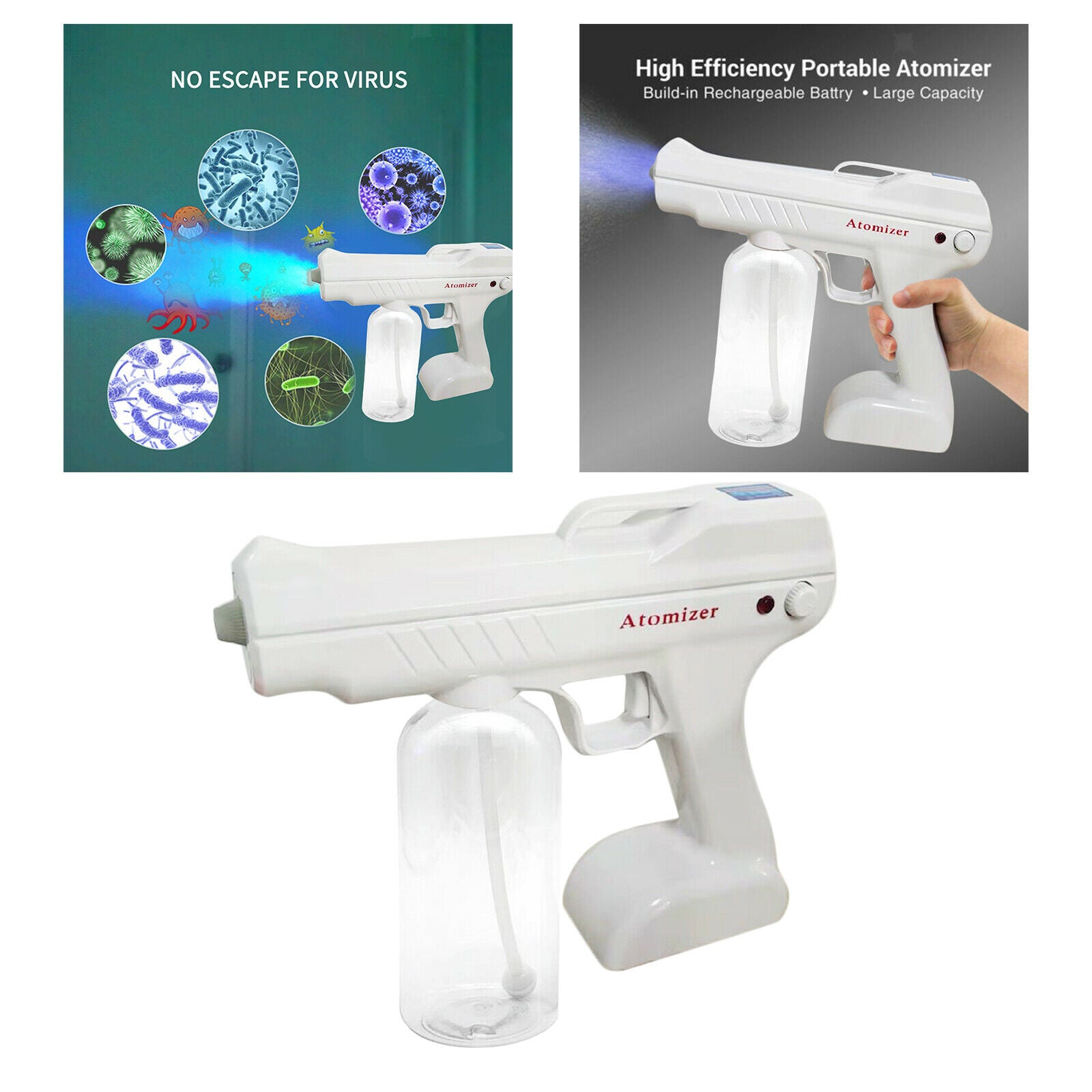 USB Rechargeable Nano Sanitizer Sprayer Disinfectant Fogger Gun Home Office