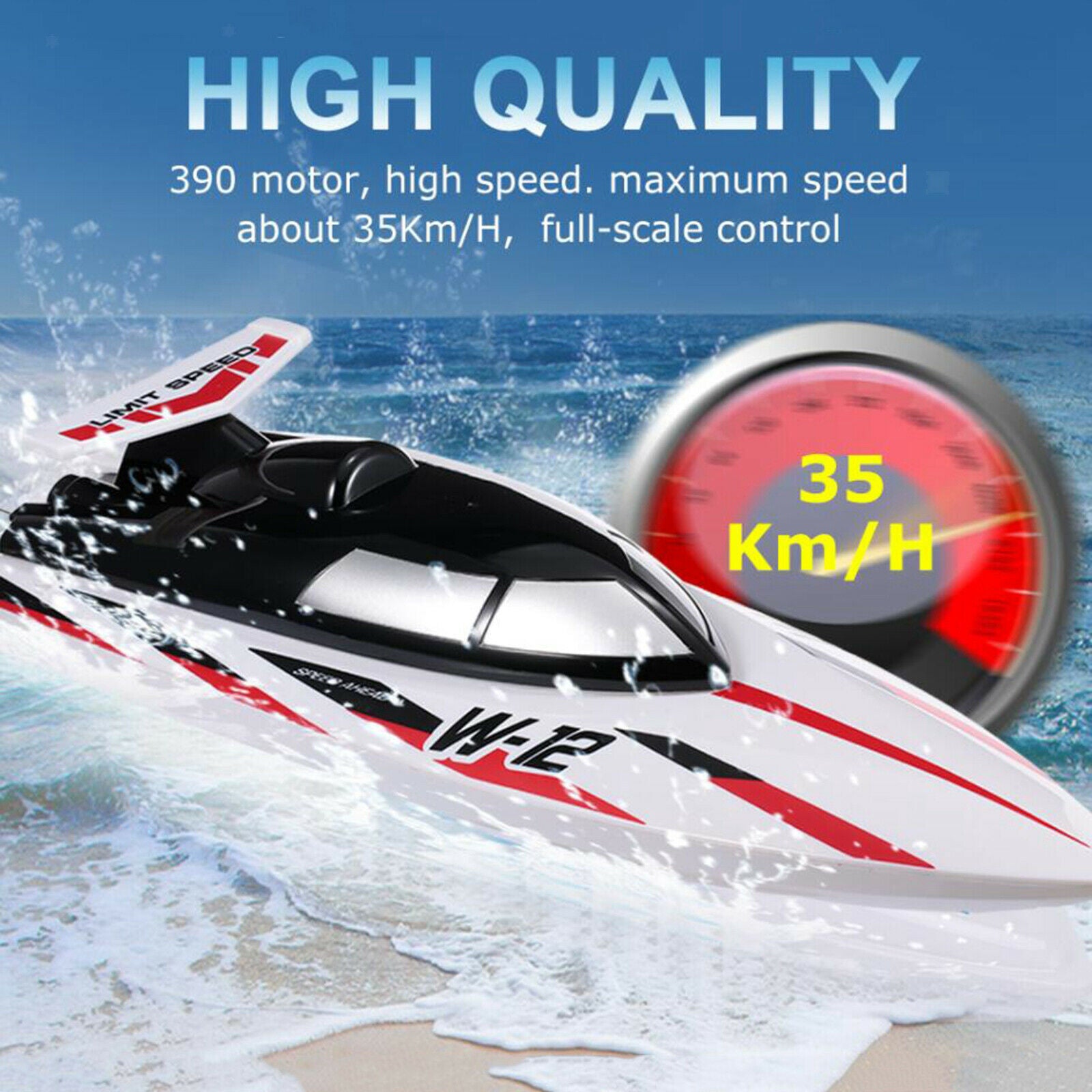 WLtoys WL912-A RC Boat 390 Motor 35KM/H RC Racing Boats Toys White Xmas