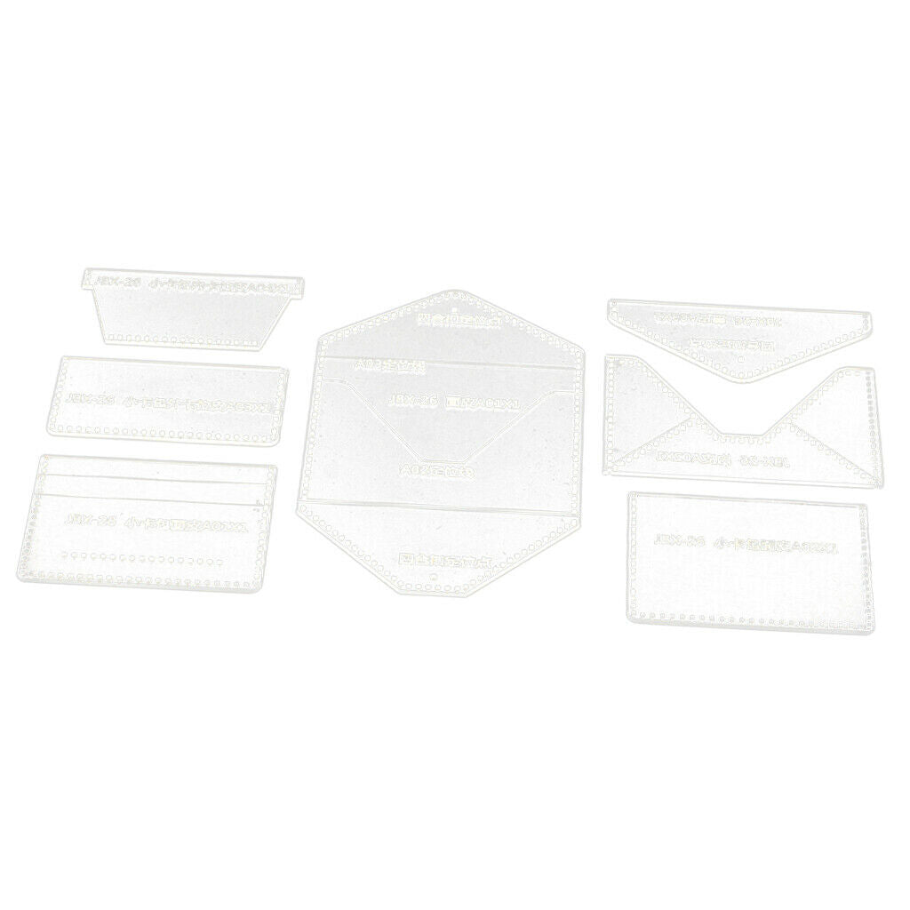 7Pcs DIY Acrylic Template Leather Stencils Art Crafts for Card Bag Making