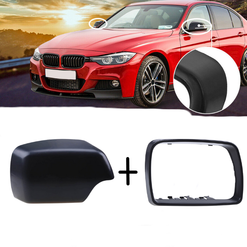 Right Passenger Side Mirror Cover Trim Ring + Mirror Cover For BMW E53 X5 00-06