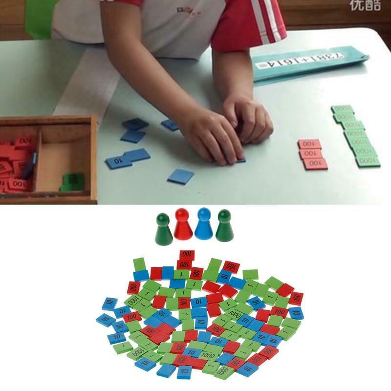 Montessori Wooden Stamps Game Math Toys Kid Children Early Teaching Toys Gift