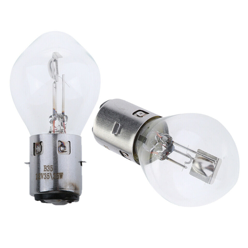 2x 12V 35W Bright White Halogen Headlight Bulbs Clear BA20D S2