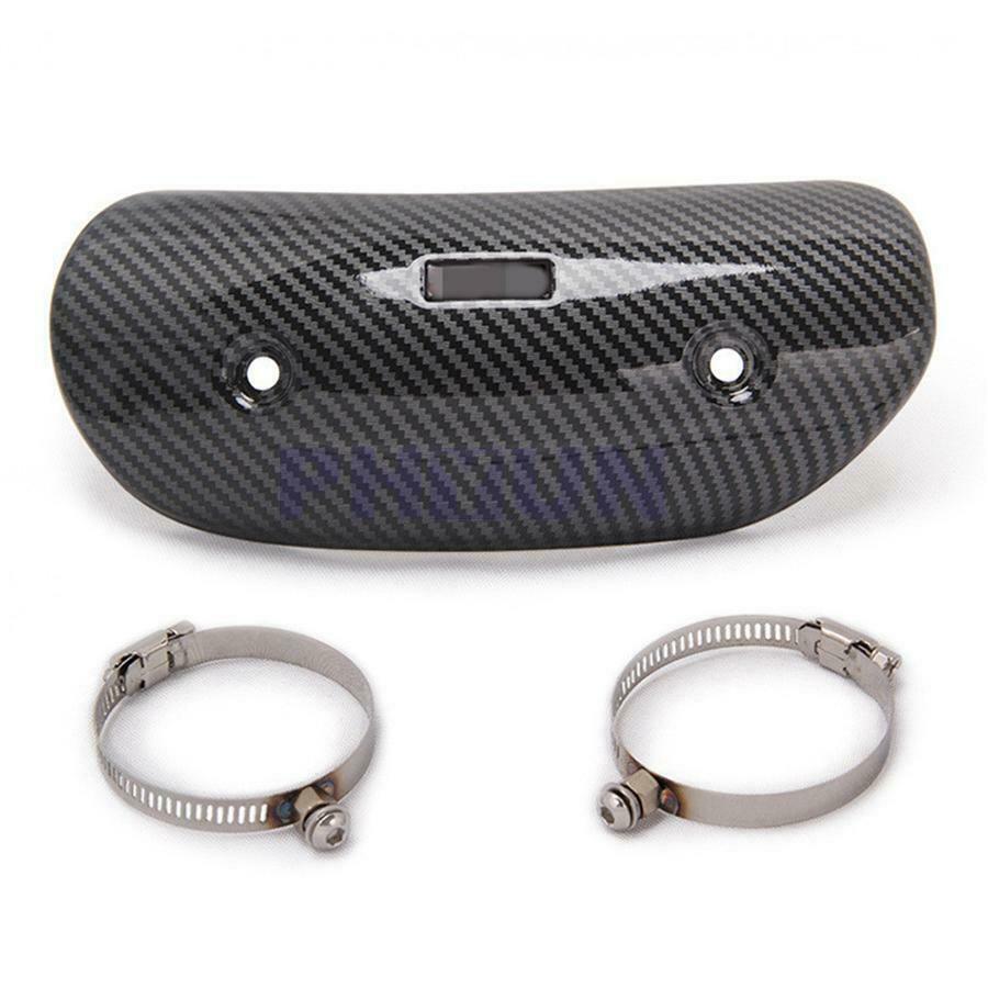 Motorcycle Exhaust Protector Heat Hot Shield Cover Glossy Carbon Fiber Look
