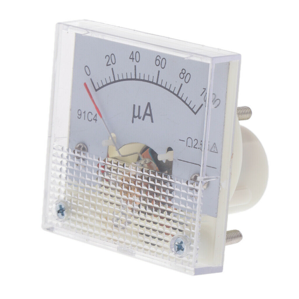 Square DC 0-100 uA Analog Current Panel Ammeter Gauge Durable High-quality