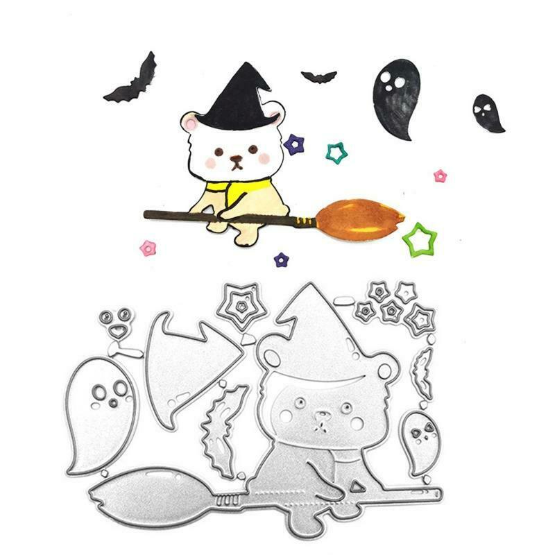 Halloween Bear Bat Ghost Metal Cutting Dies Stencil Scrapbooking DIY Album Stamp