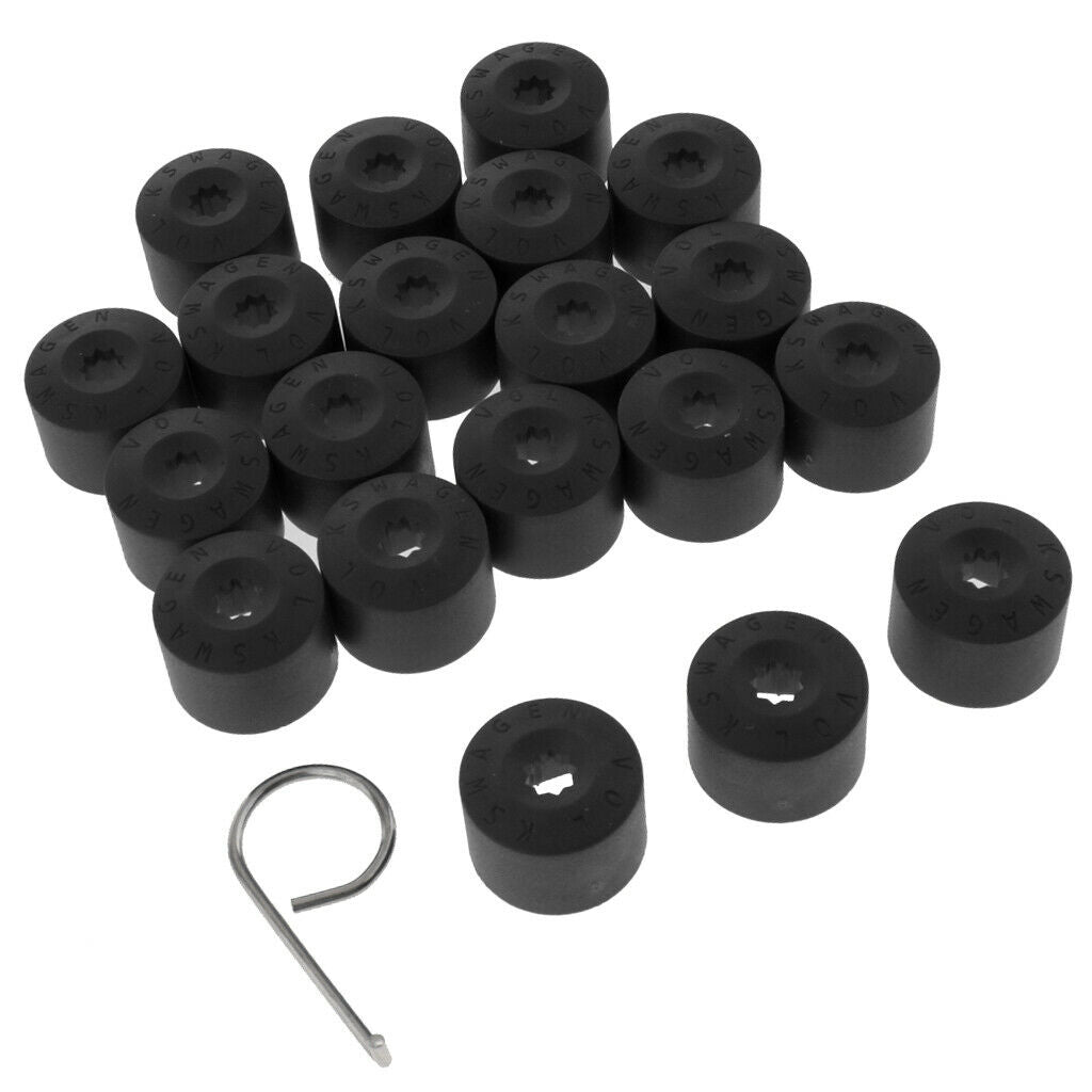 40x 20mm Red + Black Car Wheel Nut Lug Dustproof Cover Cap Protector Removal