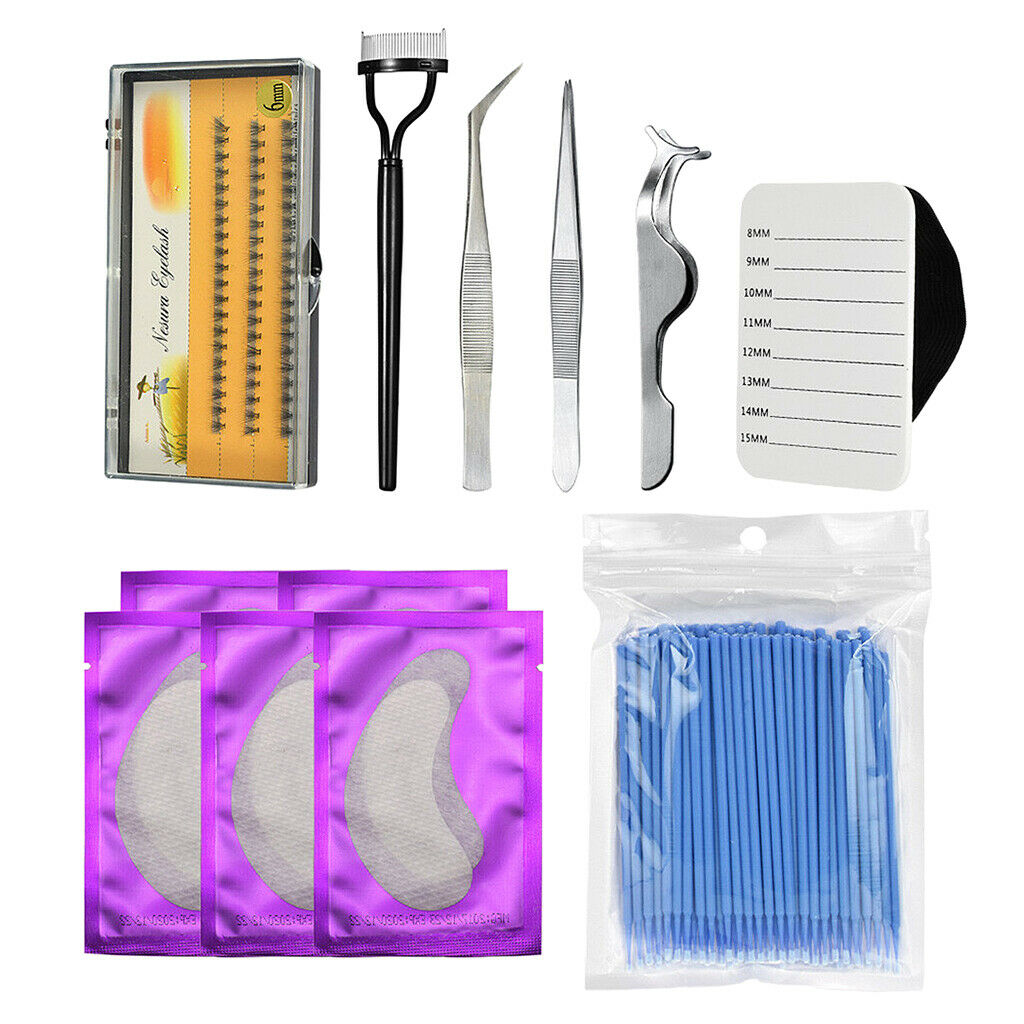 8 in 1 Professional Beginner Grafting Eye Lash Eyelash Extensions Set Blue
