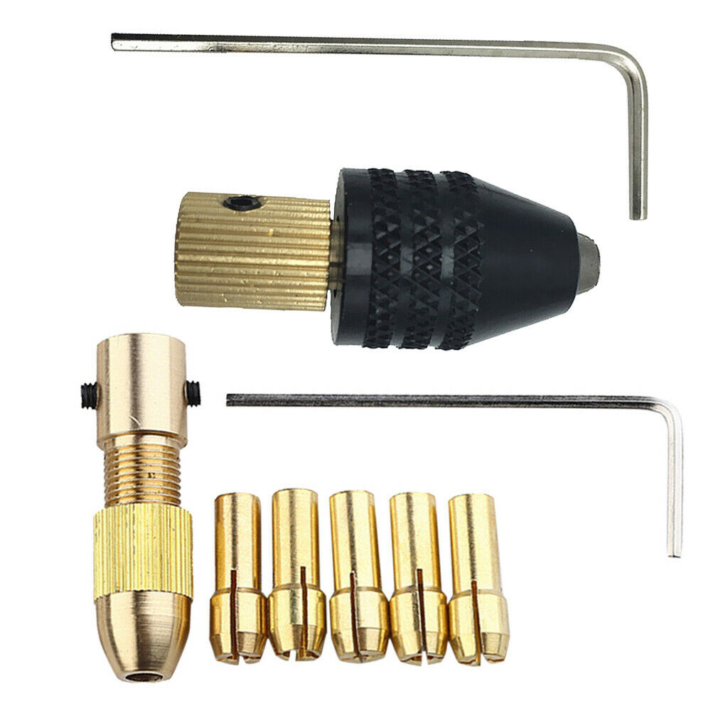 9-Piece Small Electric Drill Bit Collet Mini Twist Drill Tool Chuck Tools