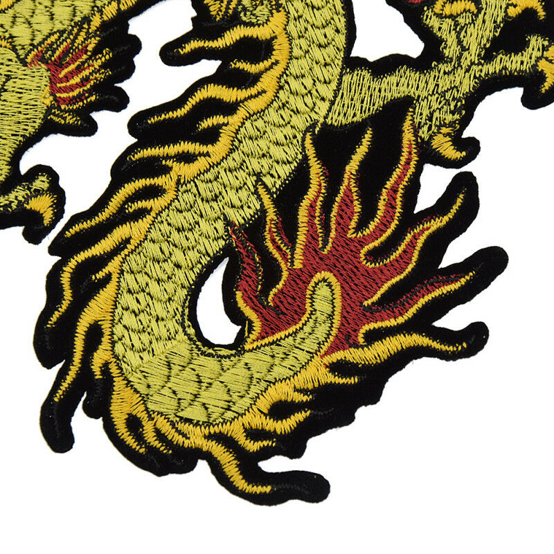 Embroidery Dragon Patch Applique Sew On Fabric DIY Bag Coat Jeans Decoration 1pc