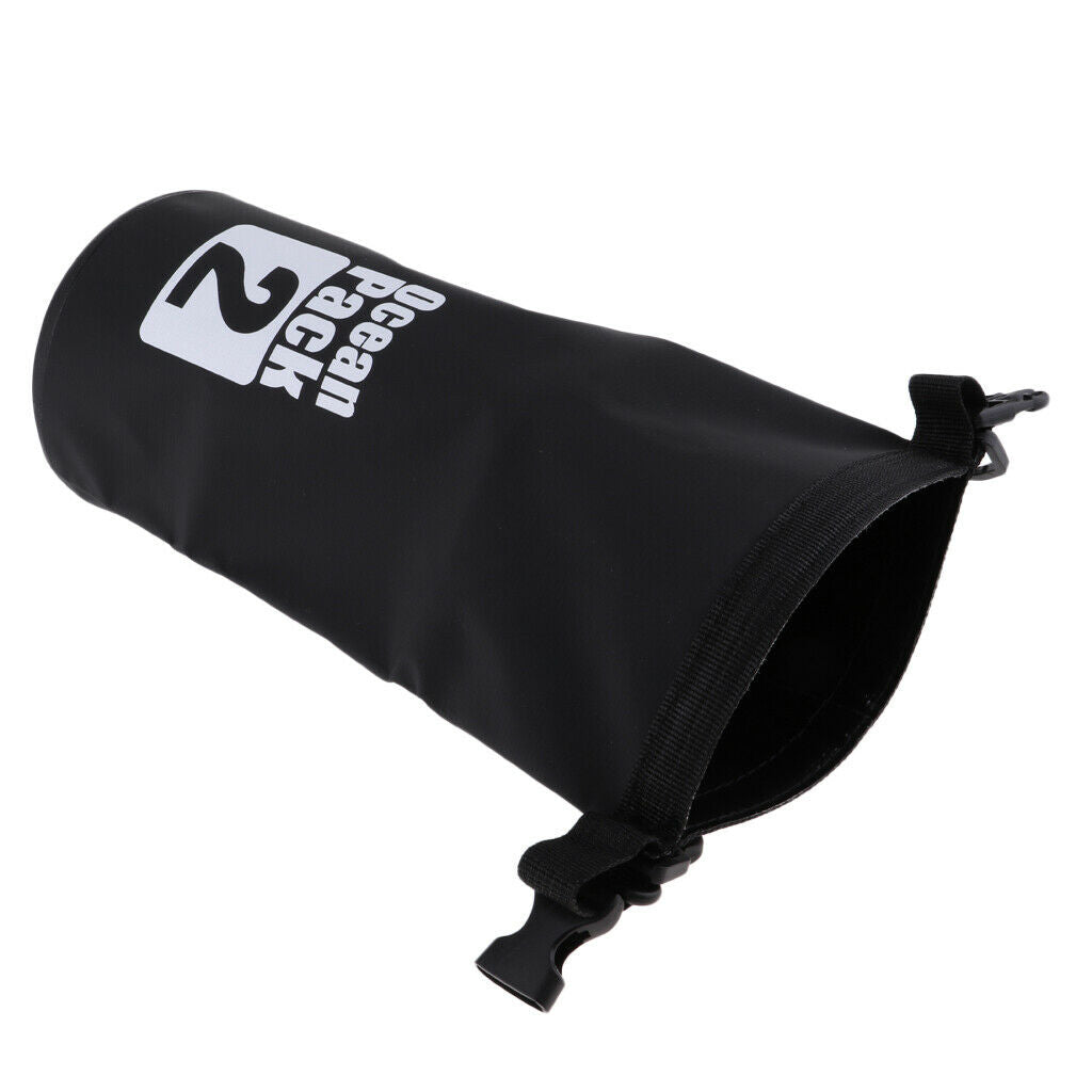 2X 2L PVC Waterproof Dry Bag Sack for Canoe Boating Kayaking Floating Black