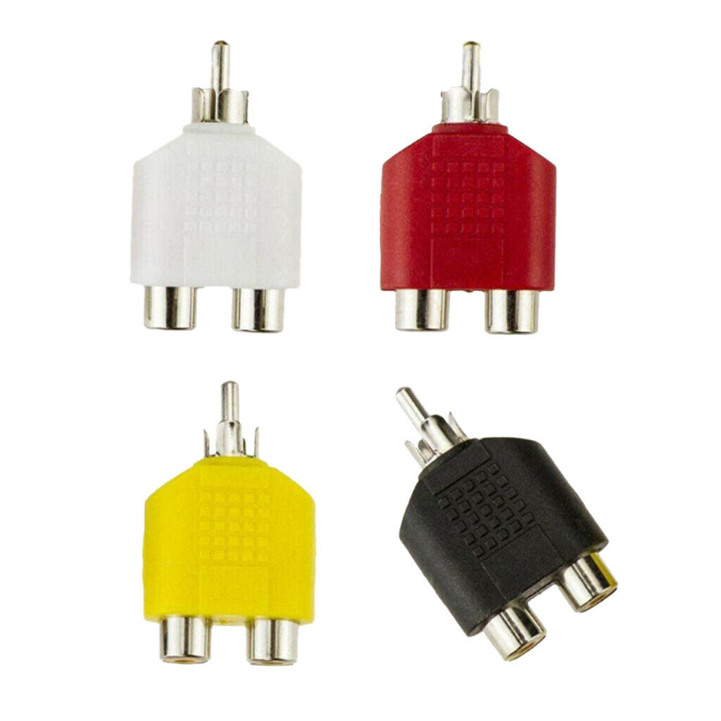 4x Male To Female Plug Adapter Cable RAC AV Connector