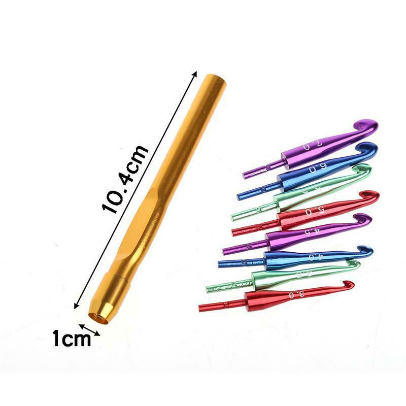 Interchangeable Head Crochet Hook Alumina Knit Needle Handle Weave Sewing Tools