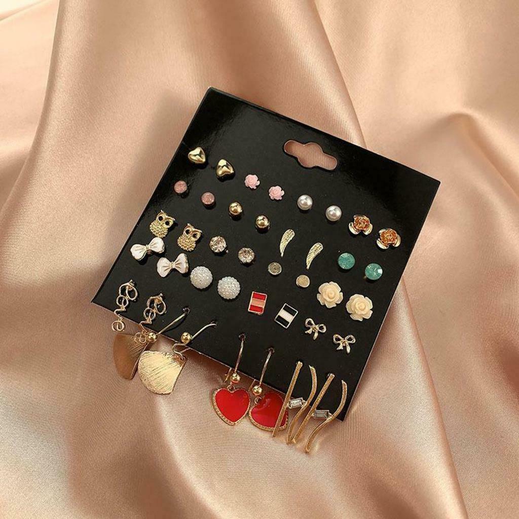 20 Pairs Simple Classic Earrings Stud Ear Drop Earrings Flower Earrings Stud